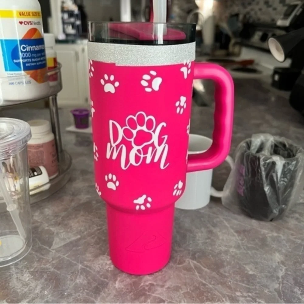 Dog Mom Hot Pink 40oz Tumbler